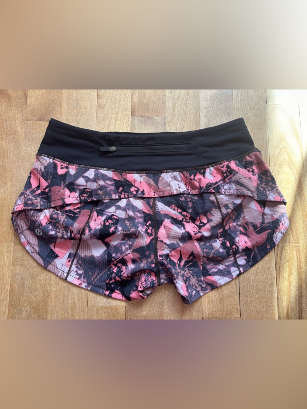 Lululemon athletica Pink & Black Patterned Athletic Shorts - Picture 2 of 9